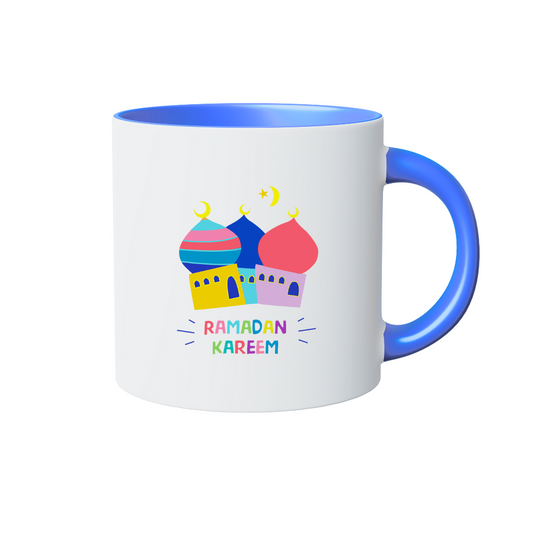 Ramadan Kareem Mug – Vibrant Mosque Design on White Ceramic